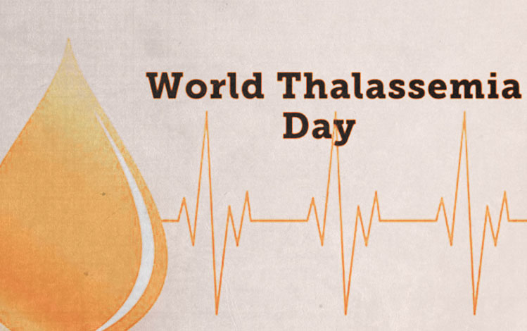 Blood drop image with heart rate monitor for World Thalassemia Day